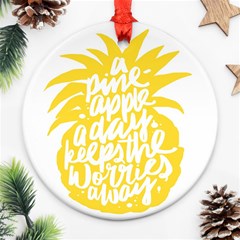 Cute Pineapple Yellow Fruite Ornament (round) by Mariart