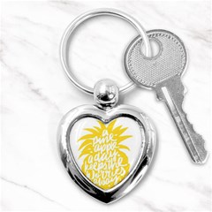 Cute Pineapple Yellow Fruite Key Chains (heart)  by Mariart