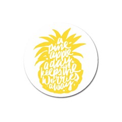 Cute Pineapple Yellow Fruite Magnet 3  (round)