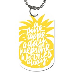 Cute Pineapple Yellow Fruite Dog Tag (one Side) by Mariart