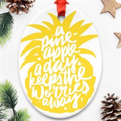 Cute Pineapple Yellow Fruite Oval Ornament (two Sides) by Mariart