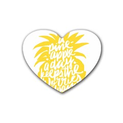 Cute Pineapple Yellow Fruite Heart Coaster (4 Pack)  by Mariart