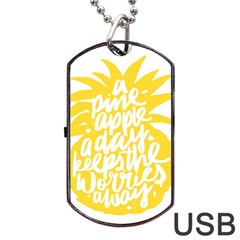 Cute Pineapple Yellow Fruite Dog Tag Usb Flash (one Side) by Mariart