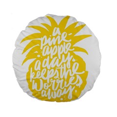 Cute Pineapple Yellow Fruite Standard 15  Premium Round Cushions