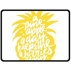 Cute Pineapple Yellow Fruite Double Sided Fleece Blanket (large) 