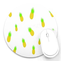 Cute Pineapple Fruite Yellow Green Round Mousepads