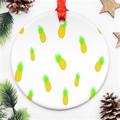 Cute Pineapple Fruite Yellow Green Ornament (round)