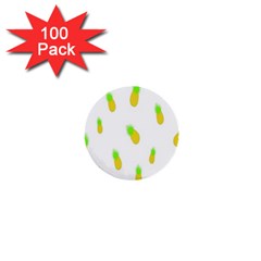 Cute Pineapple Fruite Yellow Green 1  Mini Buttons (100 Pack) 