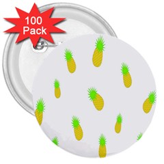 Cute Pineapple Fruite Yellow Green 3  Buttons (100 Pack) 