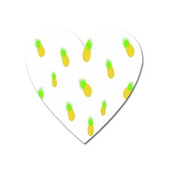 Cute Pineapple Fruite Yellow Green Heart Magnet by Mariart