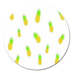 Cute Pineapple Fruite Yellow Green Magnet 5  (round)