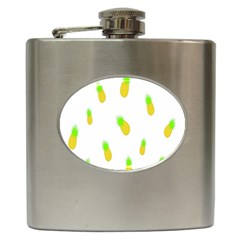 Cute Pineapple Fruite Yellow Green Hip Flask (6 Oz) by Mariart