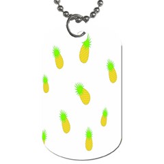 Cute Pineapple Fruite Yellow Green Dog Tag (two Sides) by Mariart