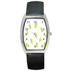 Cute Pineapple Fruite Yellow Green Barrel Style Metal Watch by Mariart