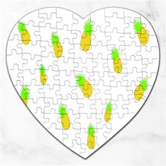 Cute Pineapple Fruite Yellow Green Jigsaw Puzzle (heart)