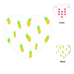 Cute Pineapple Fruite Yellow Green Playing Cards (heart)  by Mariart