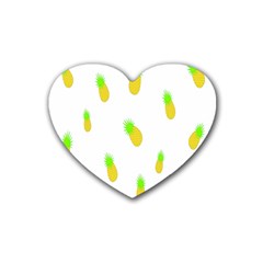 Cute Pineapple Fruite Yellow Green Rubber Coaster (heart) 