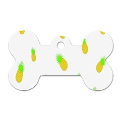 Cute Pineapple Fruite Yellow Green Dog Tag Bone (one Side) by Mariart