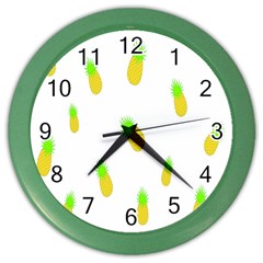 Cute Pineapple Fruite Yellow Green Color Wall Clocks