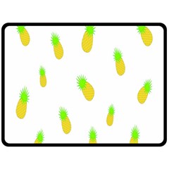 Cute Pineapple Fruite Yellow Green Fleece Blanket (large) 