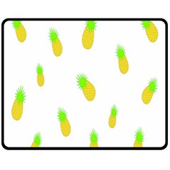 Cute Pineapple Fruite Yellow Green Fleece Blanket (medium)  by Mariart