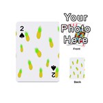 Cute Pineapple Fruite Yellow Green Playing Cards 54 (Mini)  Front - Spade2