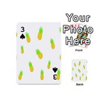 Cute Pineapple Fruite Yellow Green Playing Cards 54 (Mini)  Front - Spade3