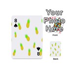 Cute Pineapple Fruite Yellow Green Playing Cards 54 (Mini)  Front - Spade8