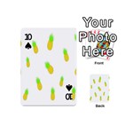 Cute Pineapple Fruite Yellow Green Playing Cards 54 (Mini)  Front - Spade10