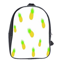 Cute Pineapple Fruite Yellow Green School Bag (xl) by Mariart