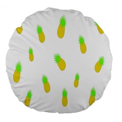 Cute Pineapple Fruite Yellow Green Large 18  Premium Flano Round Cushions