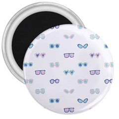 Cute Sexy Funny Sunglasses Kids Pink Blue 3  Magnets