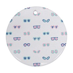 Cute Sexy Funny Sunglasses Kids Pink Blue Ornament (round) by Mariart