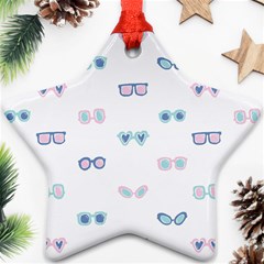 Cute Sexy Funny Sunglasses Kids Pink Blue Star Ornament (two Sides) by Mariart