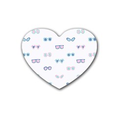 Cute Sexy Funny Sunglasses Kids Pink Blue Heart Coaster (4 Pack)  by Mariart