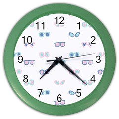 Cute Sexy Funny Sunglasses Kids Pink Blue Color Wall Clocks by Mariart