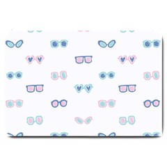 Cute Sexy Funny Sunglasses Kids Pink Blue Large Doormat  by Mariart