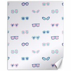 Cute Sexy Funny Sunglasses Kids Pink Blue Canvas 11  X 14   by Mariart