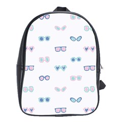 Cute Sexy Funny Sunglasses Kids Pink Blue School Bag (large) by Mariart