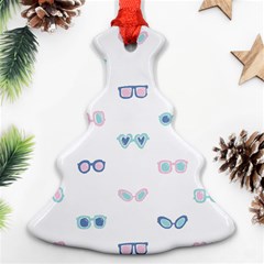 Cute Sexy Funny Sunglasses Kids Pink Blue Christmas Tree Ornament (two Sides) by Mariart