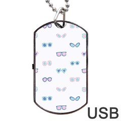 Cute Sexy Funny Sunglasses Kids Pink Blue Dog Tag Usb Flash (two Sides) by Mariart