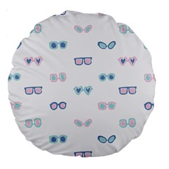 Cute Sexy Funny Sunglasses Kids Pink Blue Large 18  Premium Round Cushions by Mariart