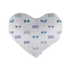 Cute Sexy Funny Sunglasses Kids Pink Blue Standard 16  Premium Heart Shape Cushions