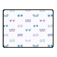 Cute Sexy Funny Sunglasses Kids Pink Blue Double Sided Fleece Blanket (small) 