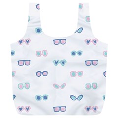 Cute Sexy Funny Sunglasses Kids Pink Blue Full Print Recycle Bags (l)  by Mariart