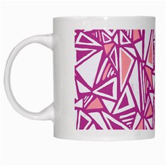 Conversational Triangles Pink White White Mugs