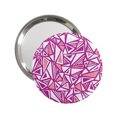 Conversational Triangles Pink White 2 25  Handbag Mirrors by Mariart