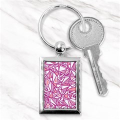 Conversational Triangles Pink White Key Chains (rectangle)  by Mariart