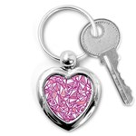 Conversational Triangles Pink White Key Chains (Heart)  Front