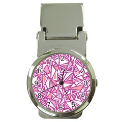 Conversational Triangles Pink White Money Clip Watches by Mariart